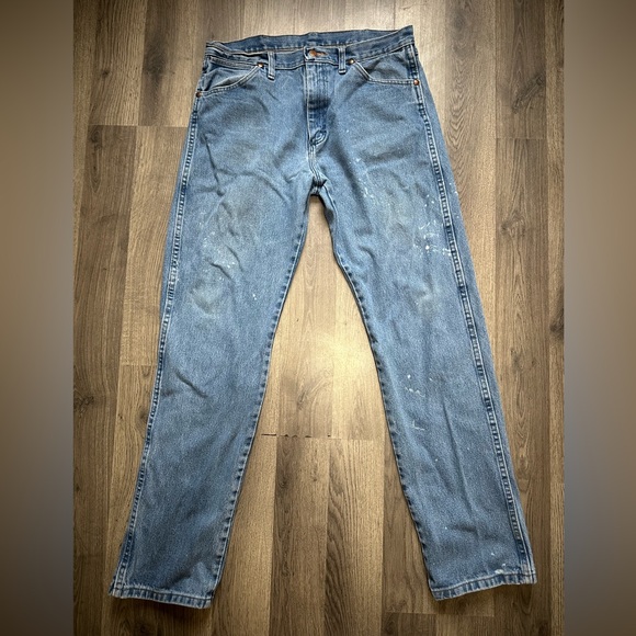 Wrangler Men's Straight Blue Jeans - Picture 1 of 9